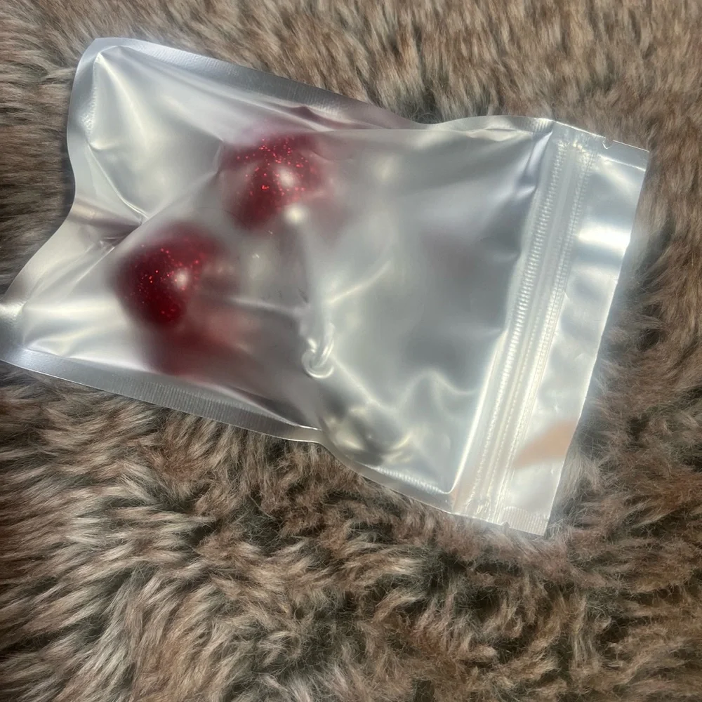 Cherry Keychain with Silver Accents